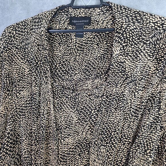 Womans Connected Black & Beige Animal Print Open Cardigan Plus Size 34W - Picture 2 of 8